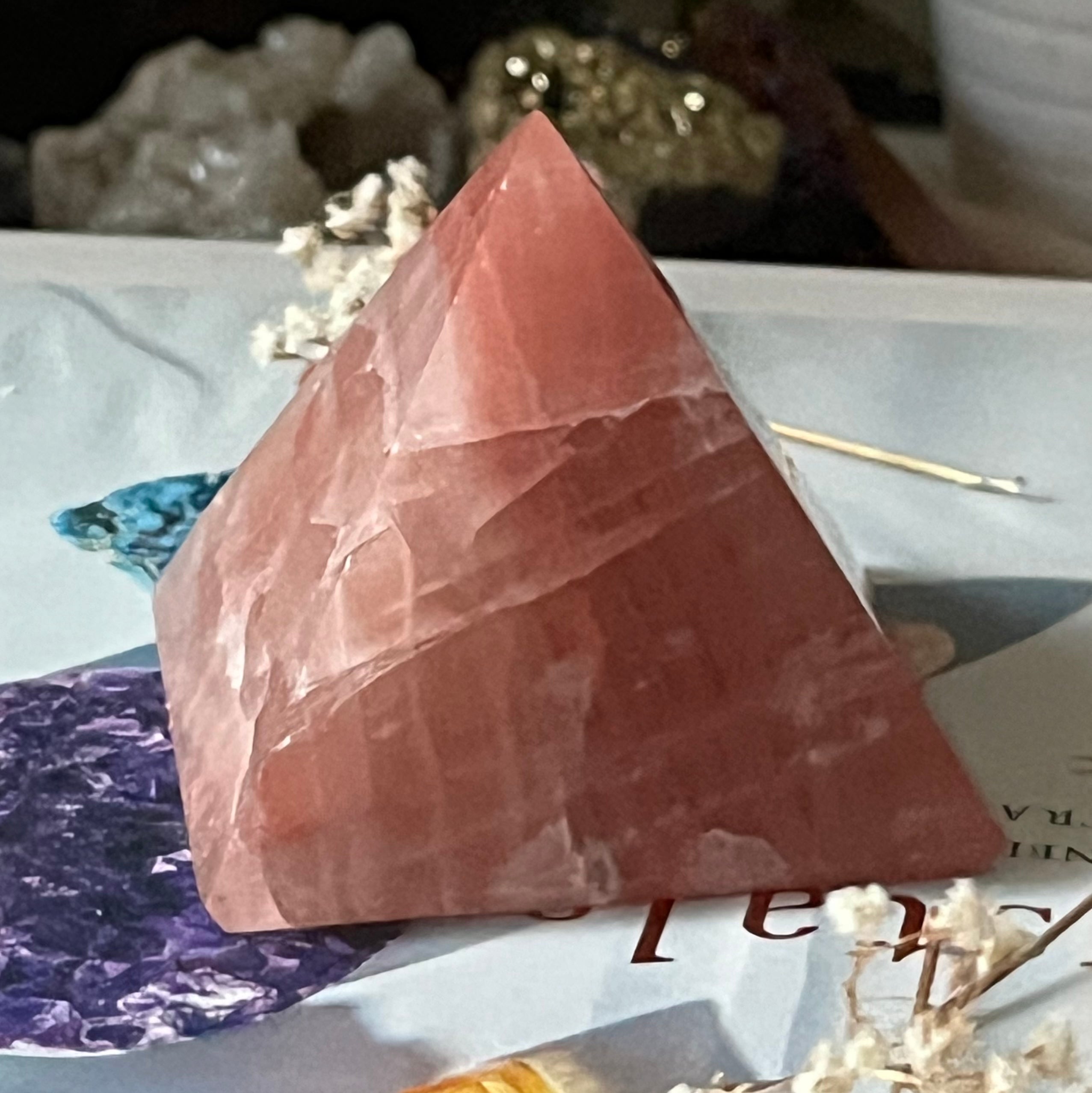 Rose Calcite Pyramid - Compassion & Empathy Crystals