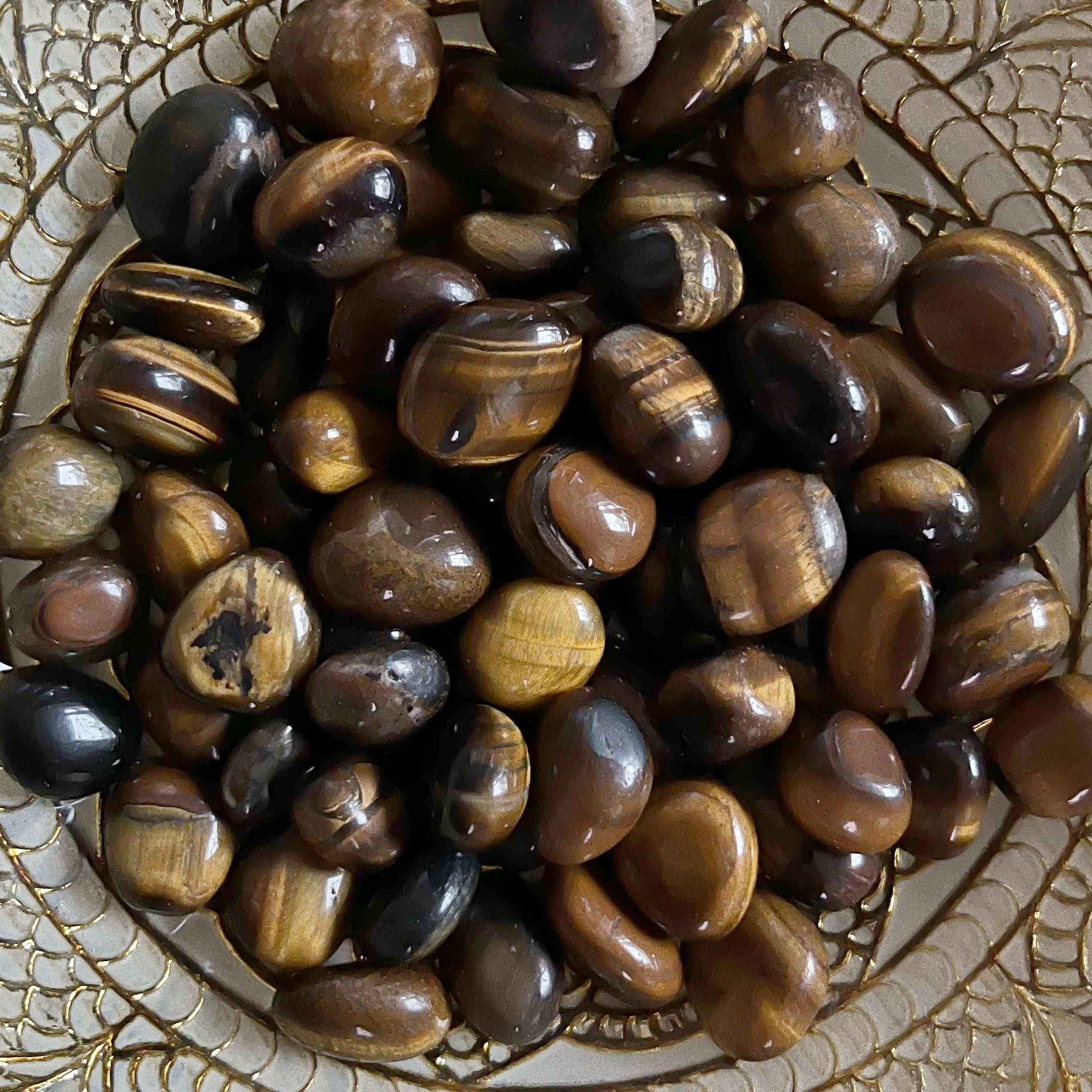 Tiger's Eye Gold Tumblestones (South Africa) - Courage & Protection Crystals