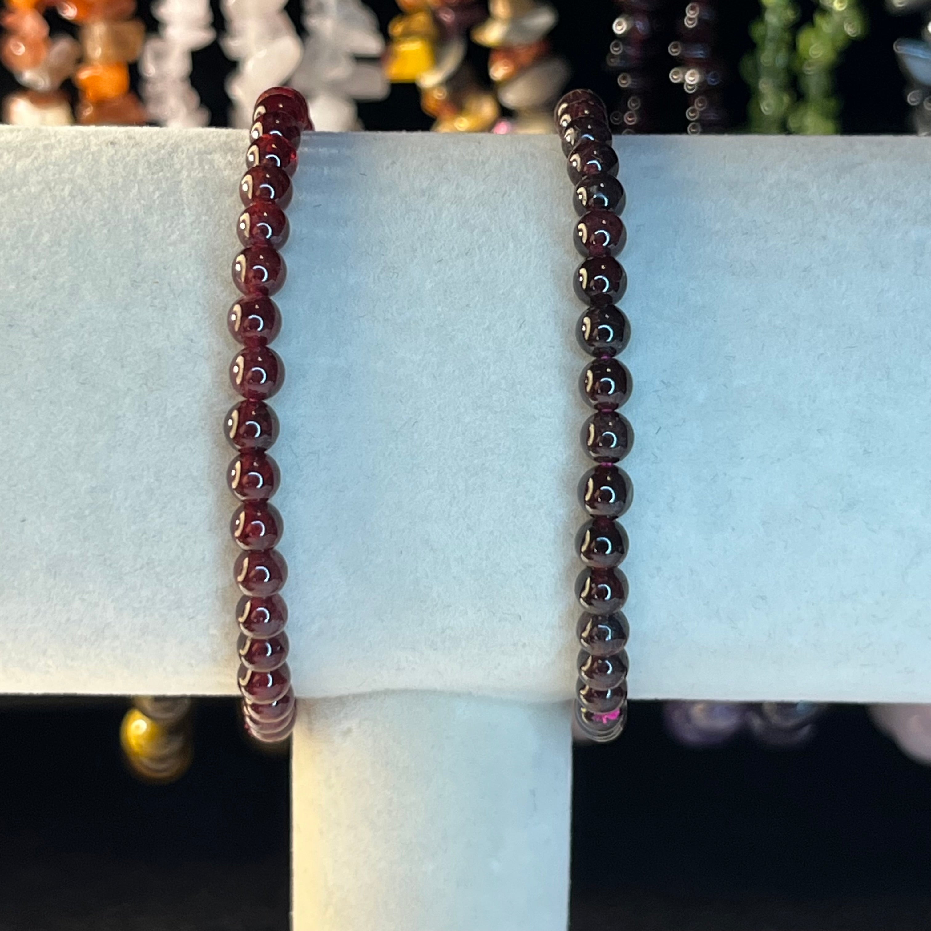 Crystal Bead Bracelets Garnet (4mm) Crystals