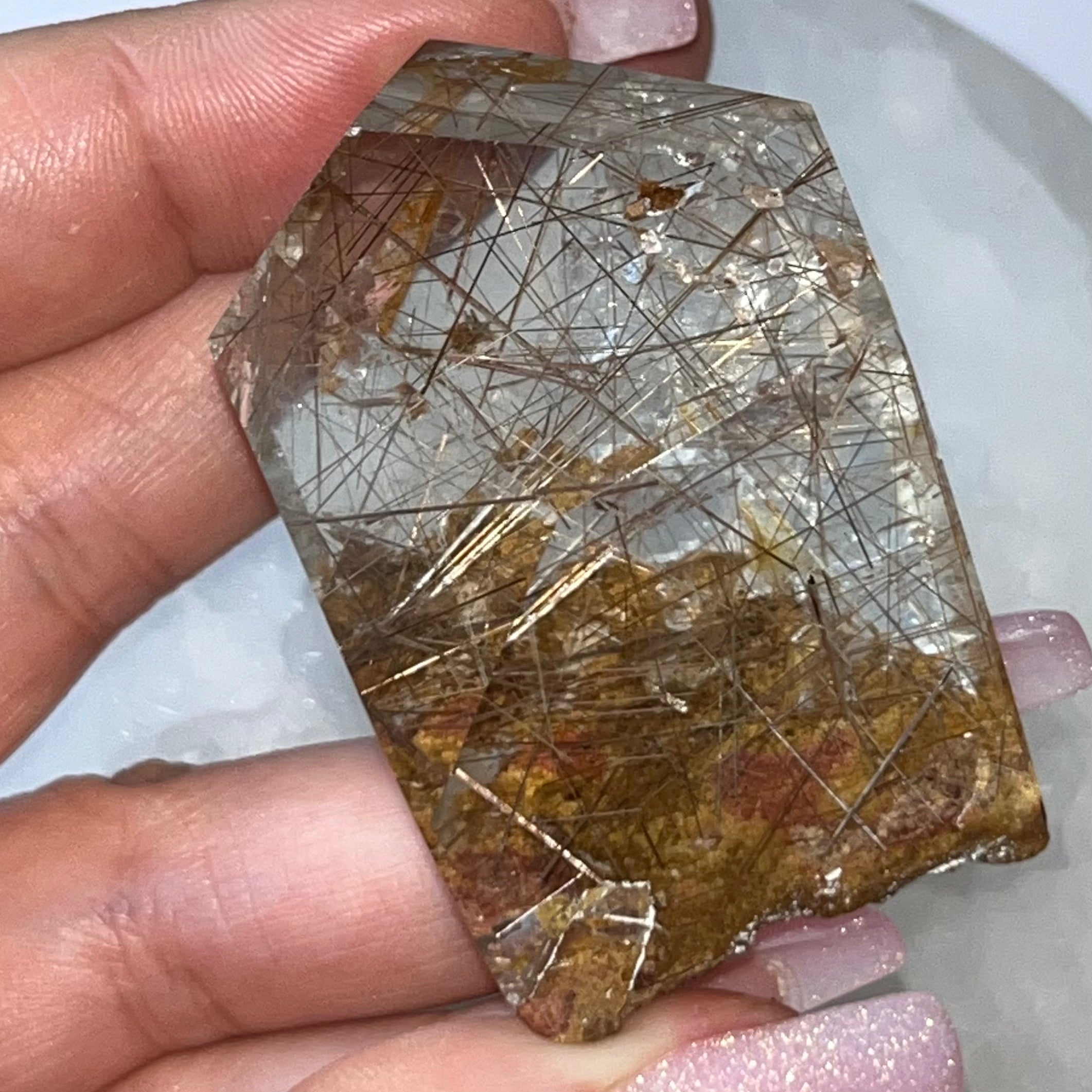 Rutilated Quartz Top Polished Point Crystals