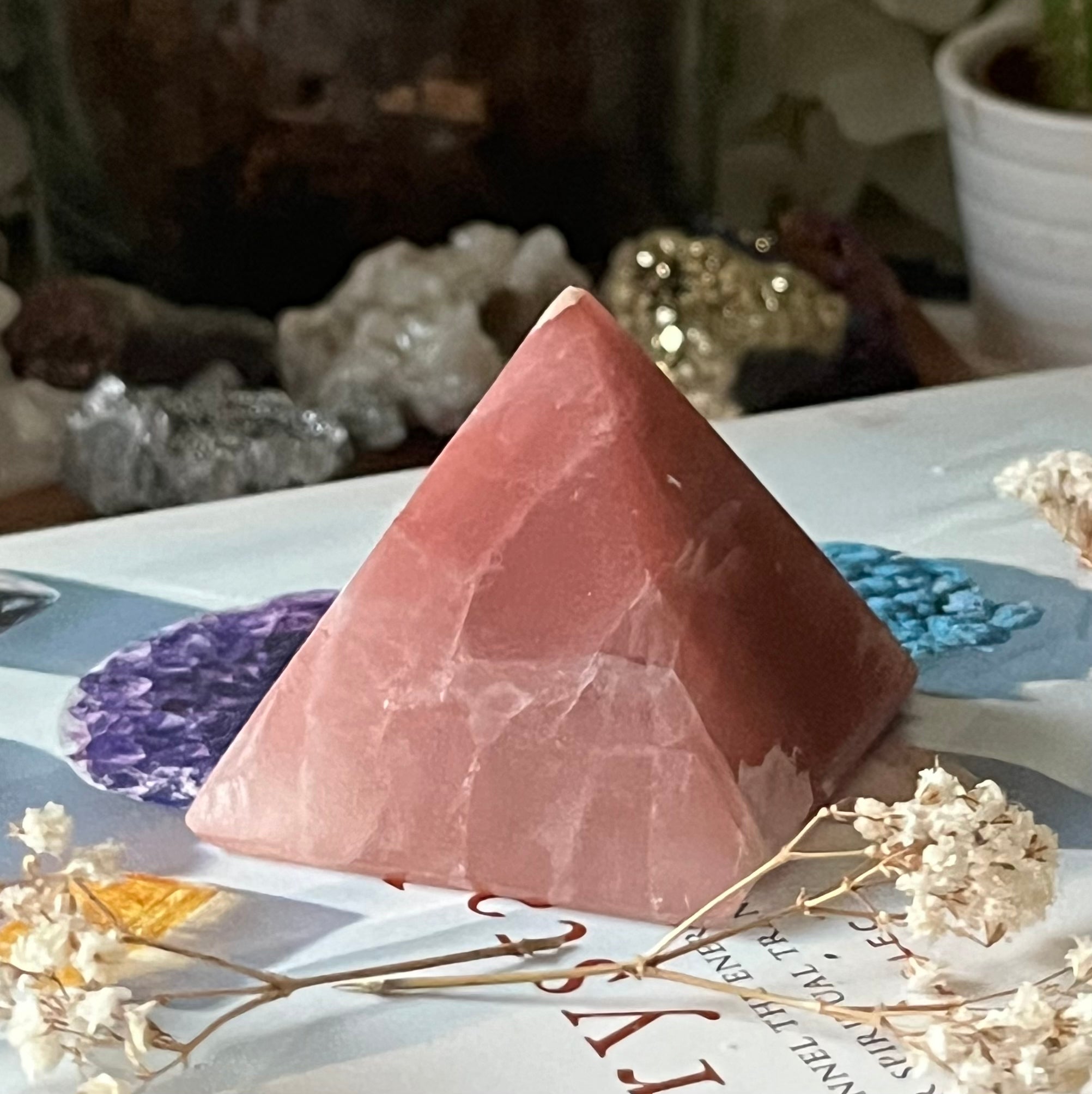 Rose Calcite Pyramid - Compassion & Empathy Crystals