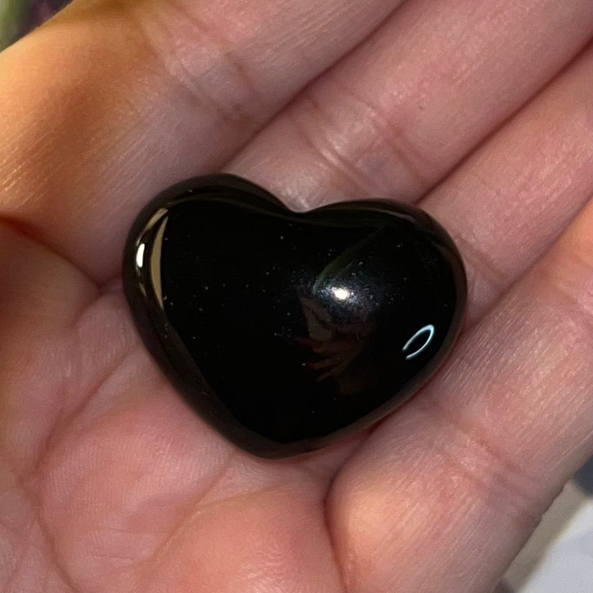 Mini Gemstone Hearts Black Obsidian Approx. 2.4cm Crystals