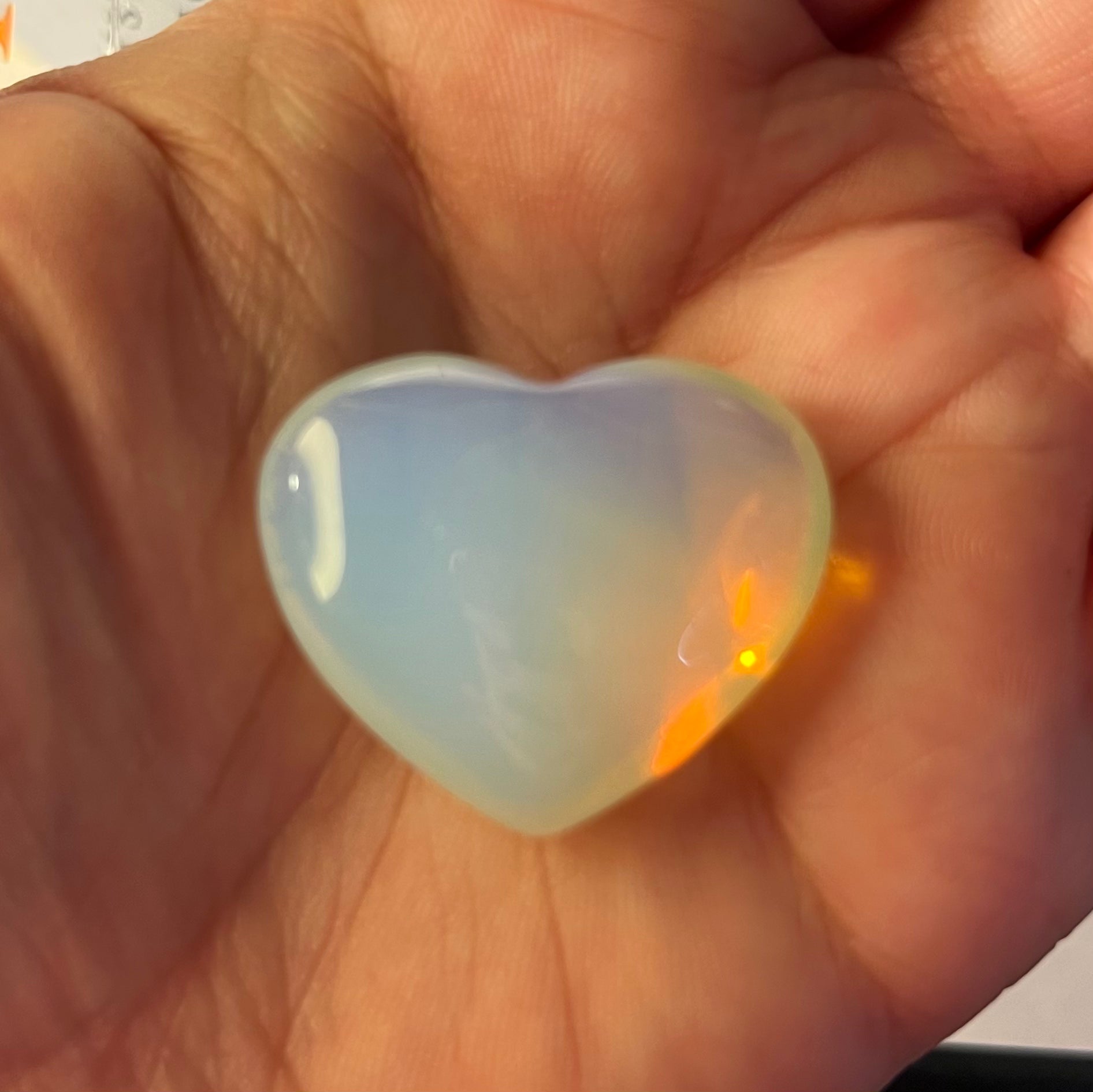 Mini Gemstone Hearts Opalite Approx. 2.4cm Crystals