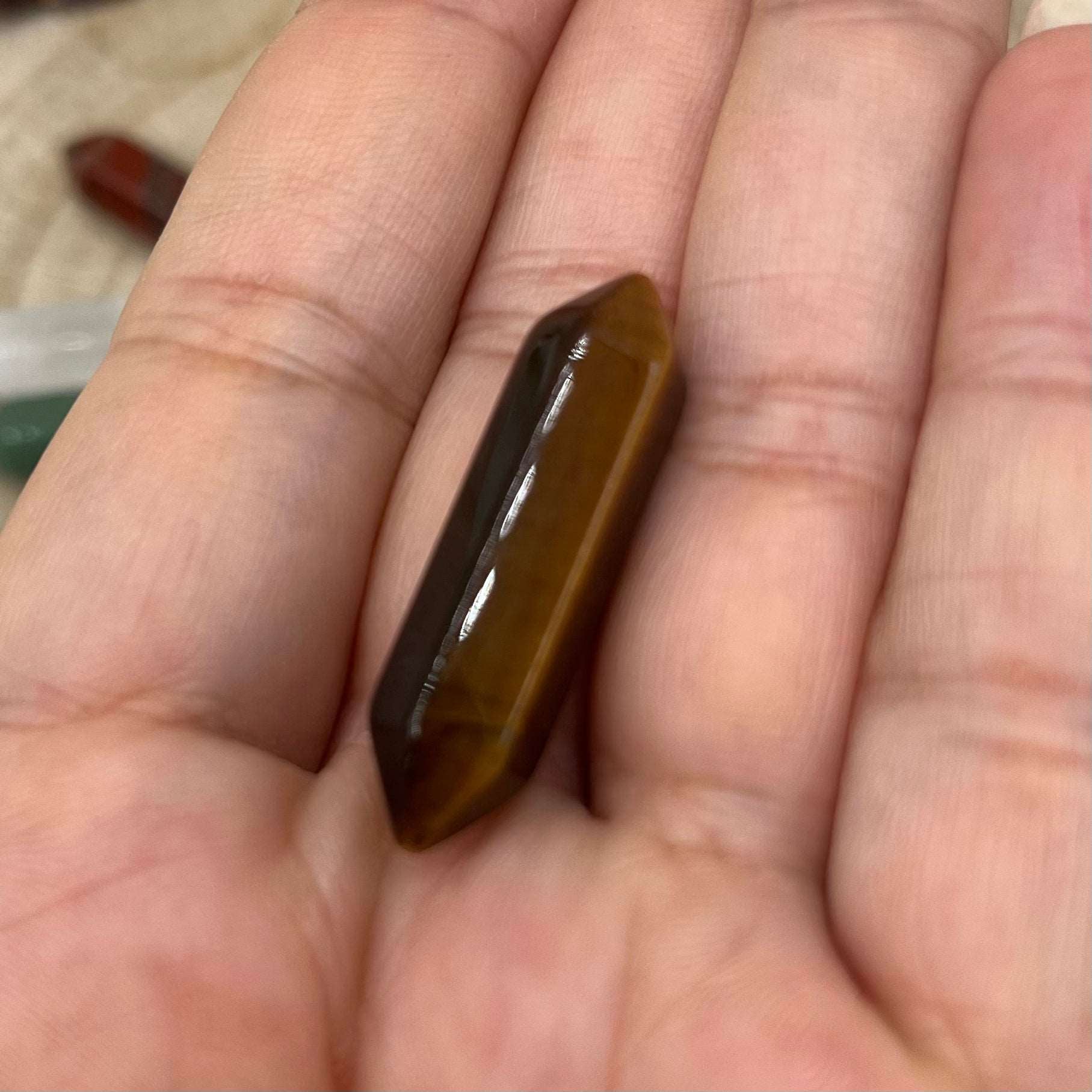 Mini Double Terminated Points 3.1cm Tiger Eye Crystals