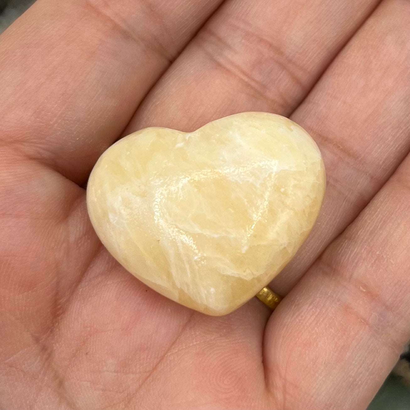 Mini Gemstone Hearts Yellow Calcite Approx. 2.4cm Crystals