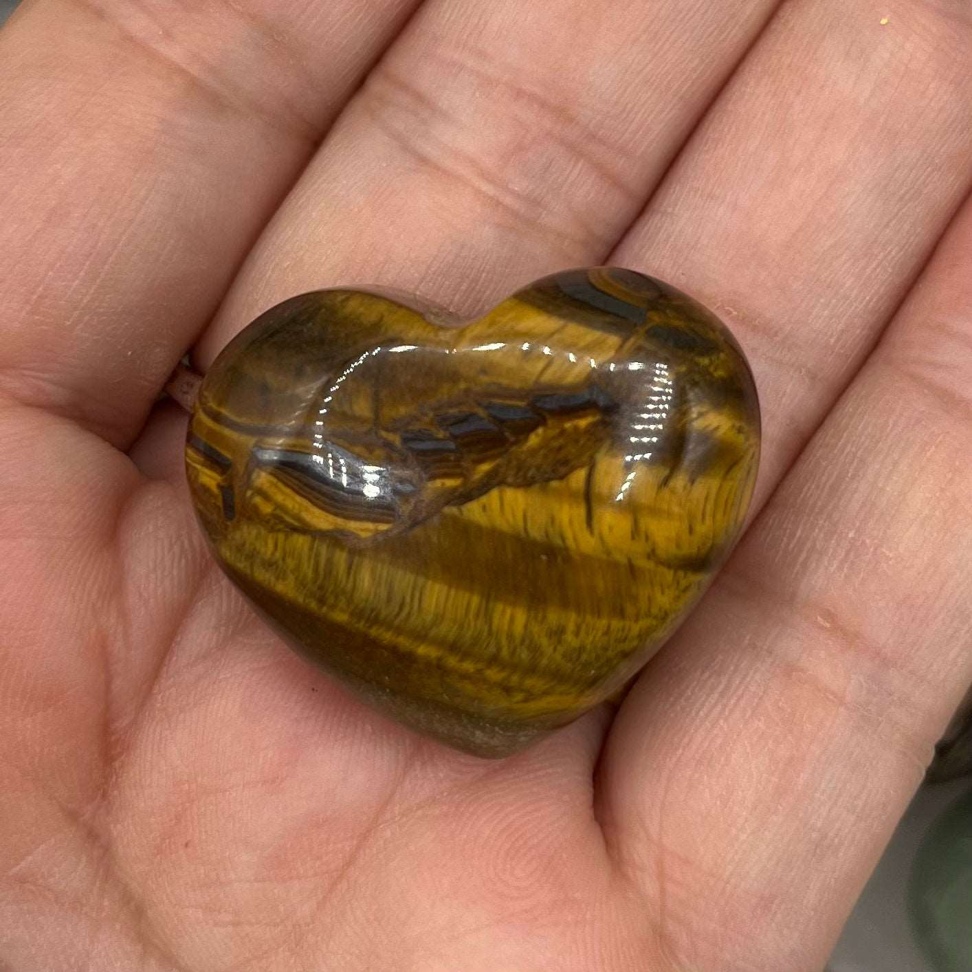 Mini Gemstone Hearts Tiger Eye Approx. 2.4cm Crystals