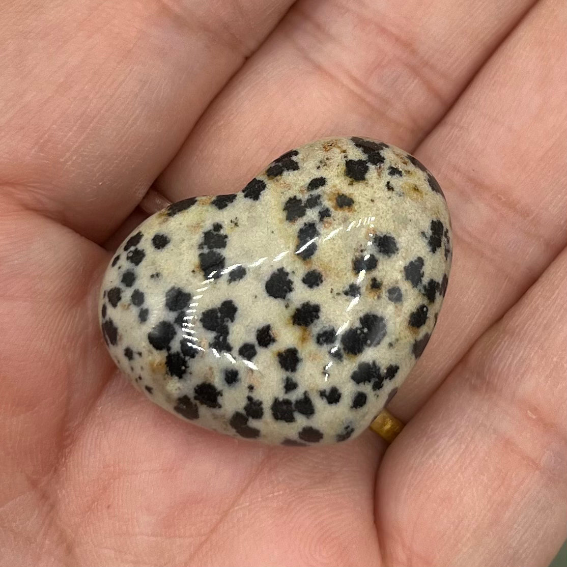 Mini Gemstone Hearts Dalmatian Jasper Approx. 2.4cm Crystals