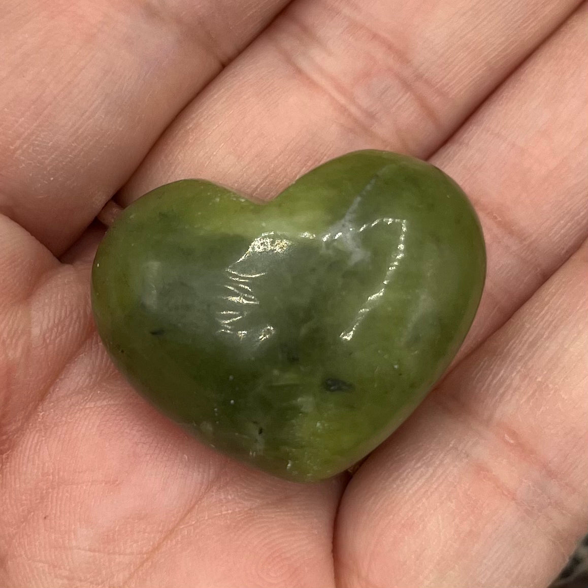 Mini Gemstone Hearts Nephrite Jade Approx. 2.4cm Crystals