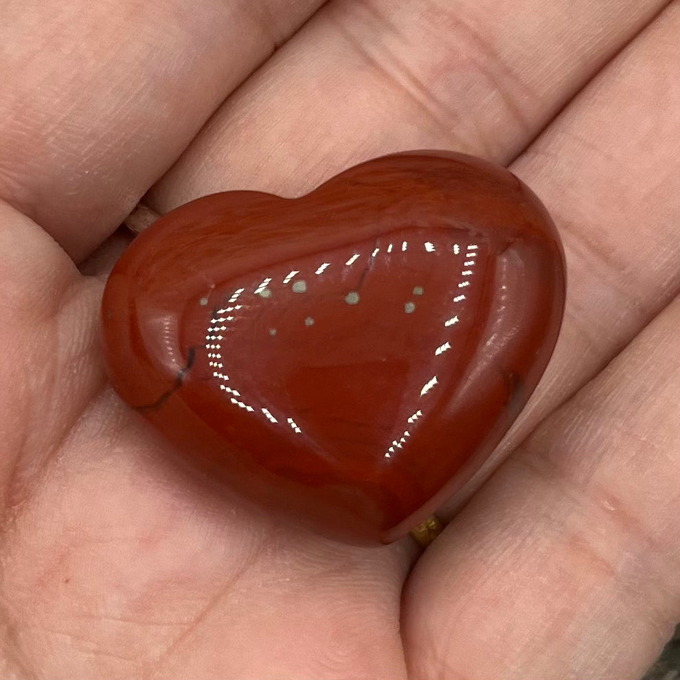 Mini Gemstone Hearts Red Jasper Approx. 2.4cm Crystals