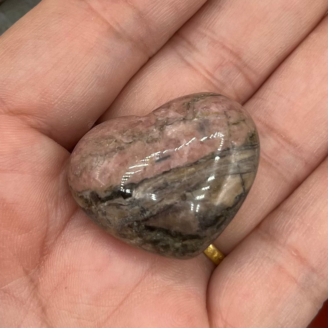 Mini Gemstone Hearts Rhodonite Approx. 2.4cm Crystals