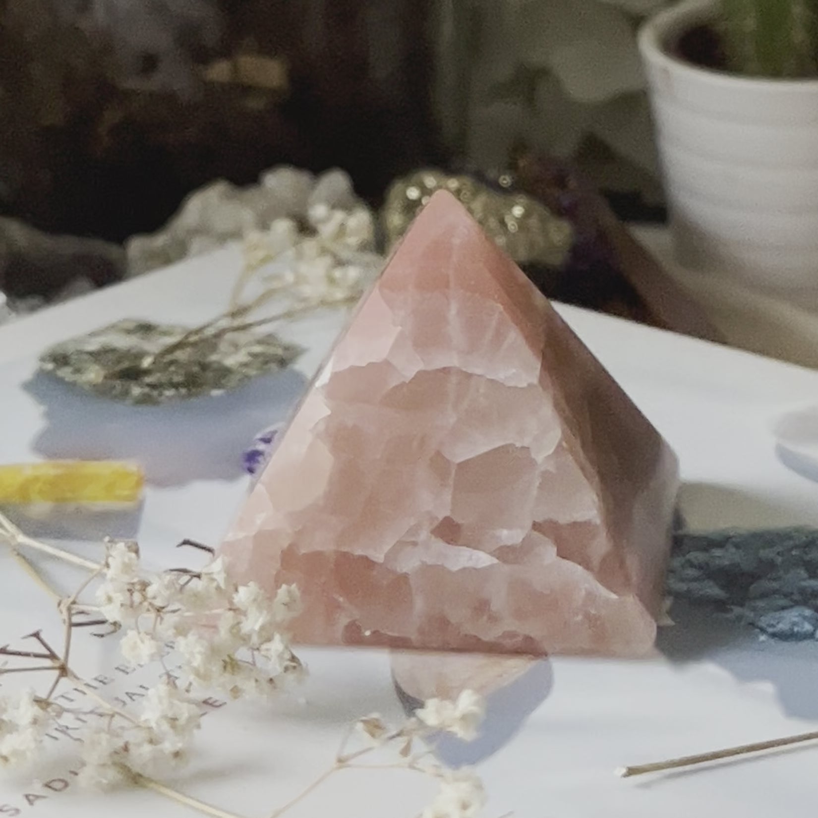 Rose Calcite Pyramid