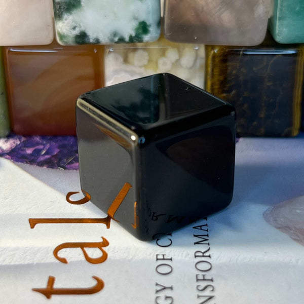 Gemstone Cubes Black Obsidian 2cm Crystals
