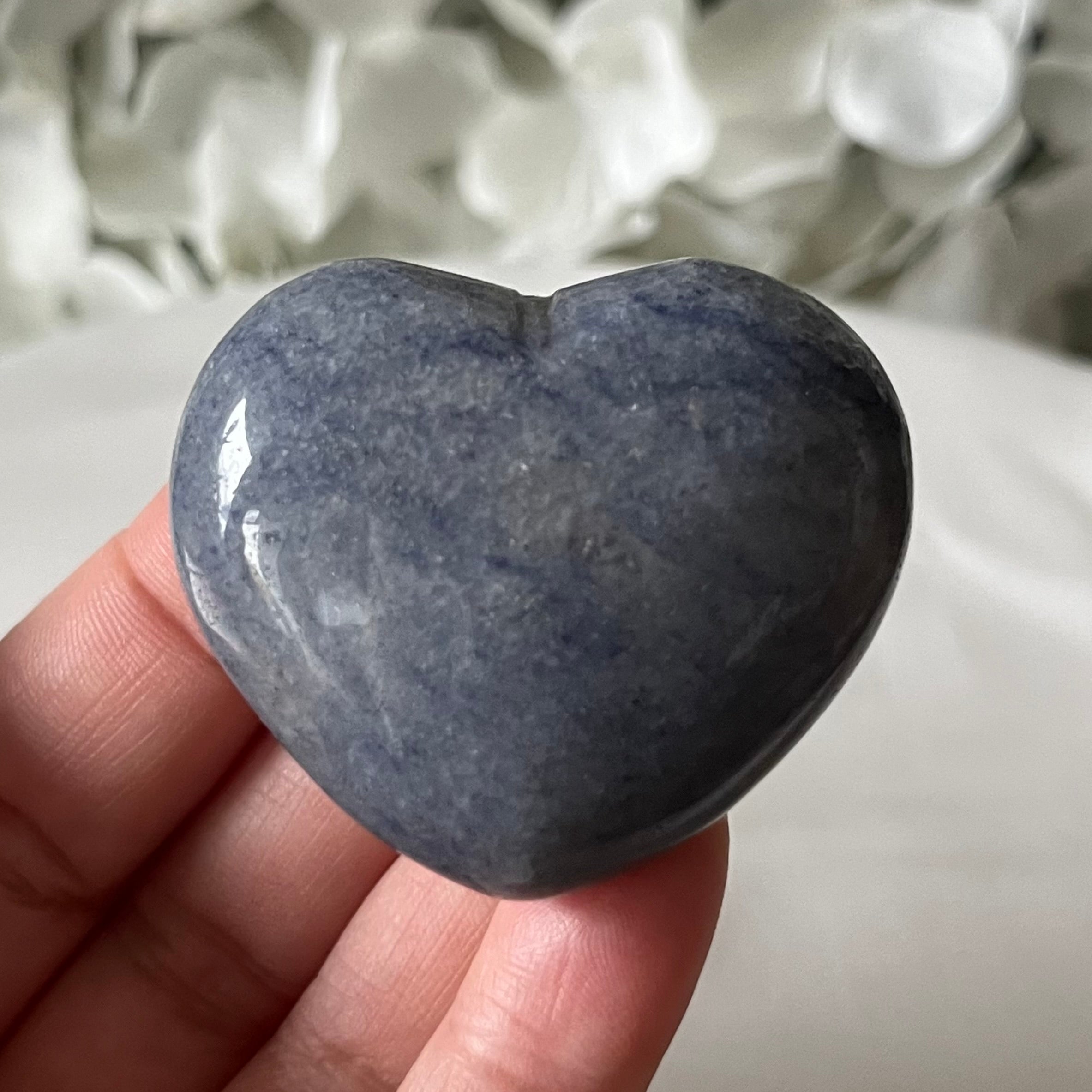 Blue Quartz Heart - Harmony & Communication Crystals