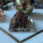 Tiger's Eye Orgonite Pyramid - Courage & Protection
