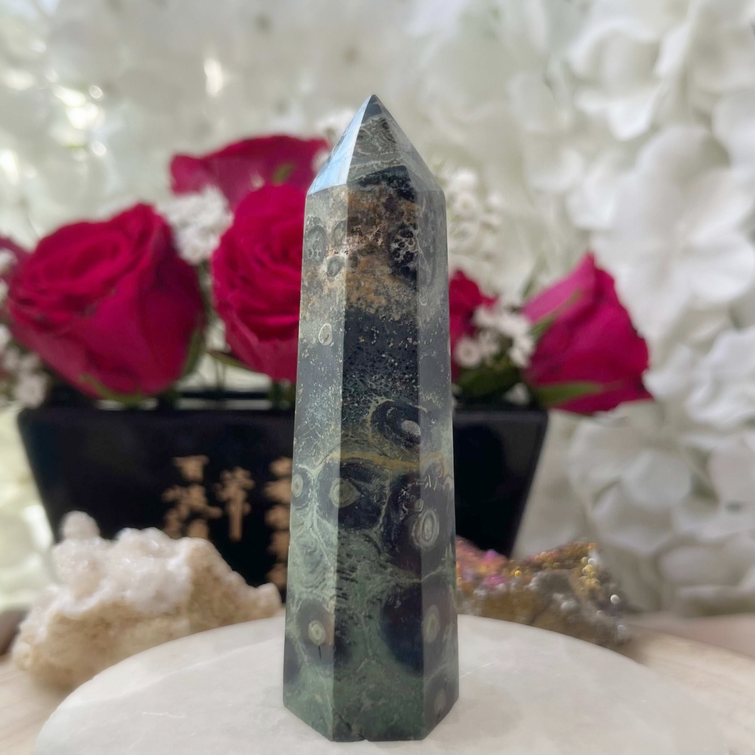 Kambaba (Crocodile) Jasper Point - Calm & Harmony Crystals