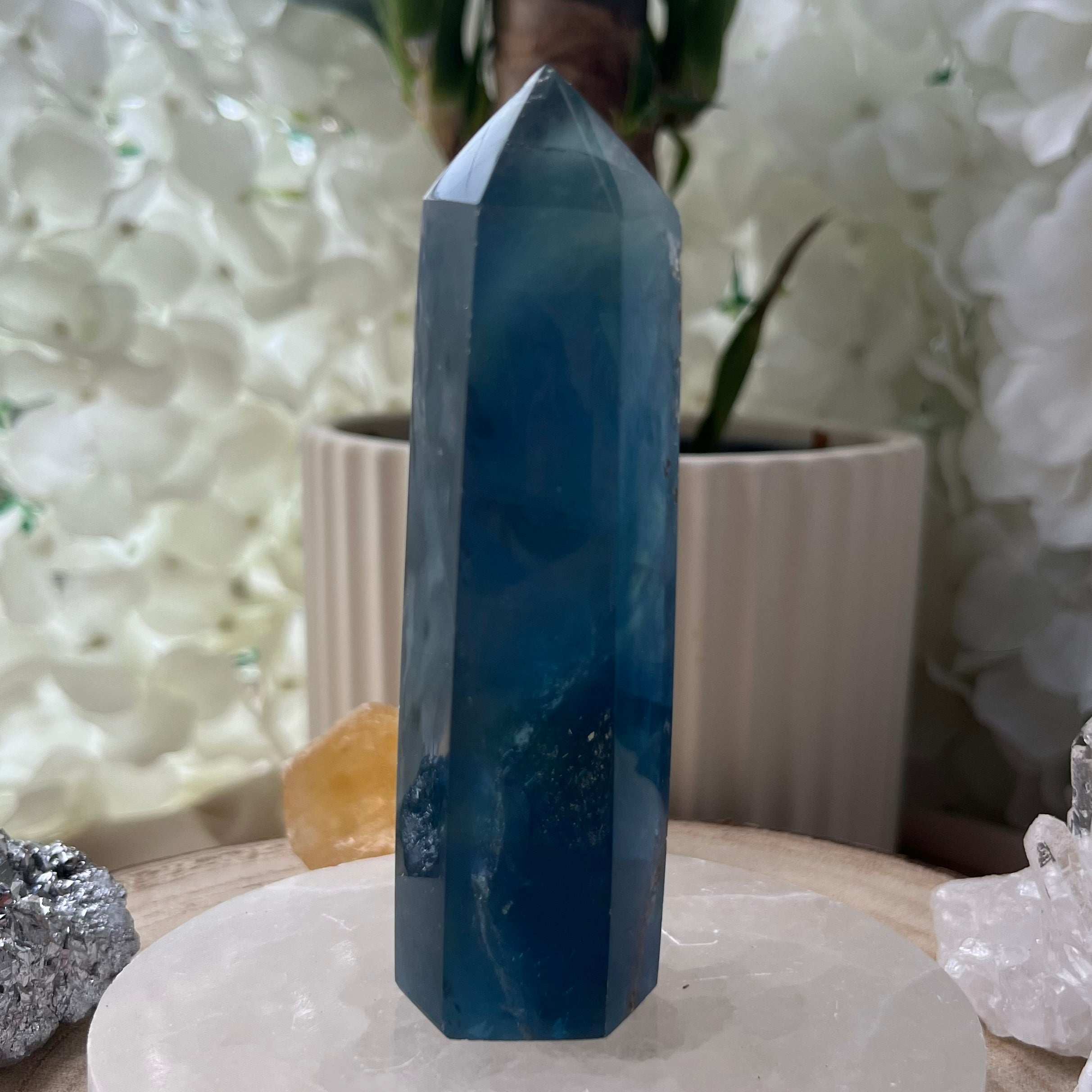 Blue Fluorite Point 2- 10.2cm Crystals