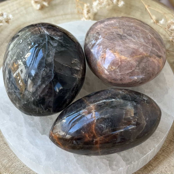 Black Moonstone Palmstone - New Beginnings & Protection