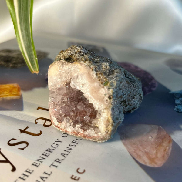 Pink Amethyst Drusy Geode Crystals