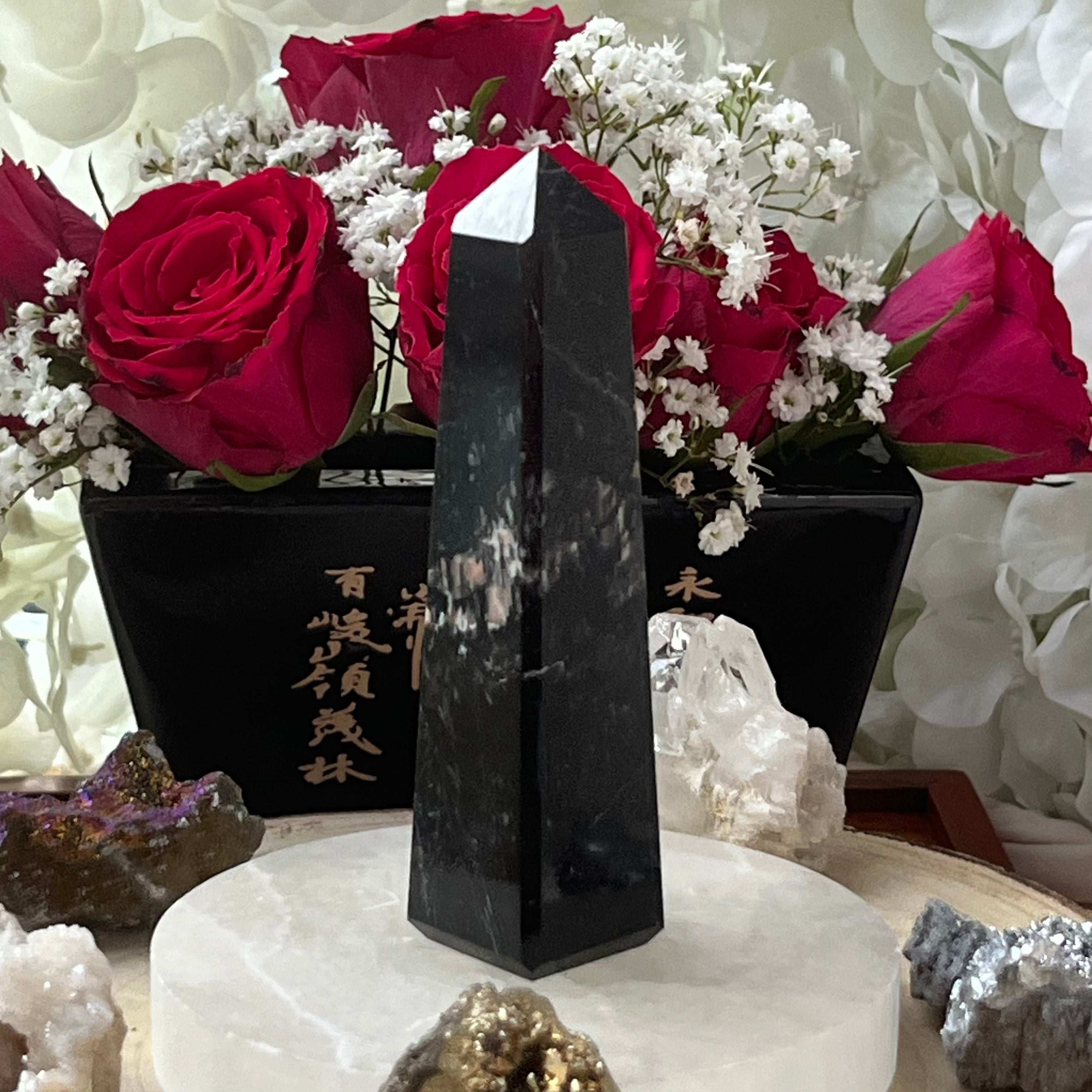 Black Tourmaline Obelisk - Energetic Protection Crystals