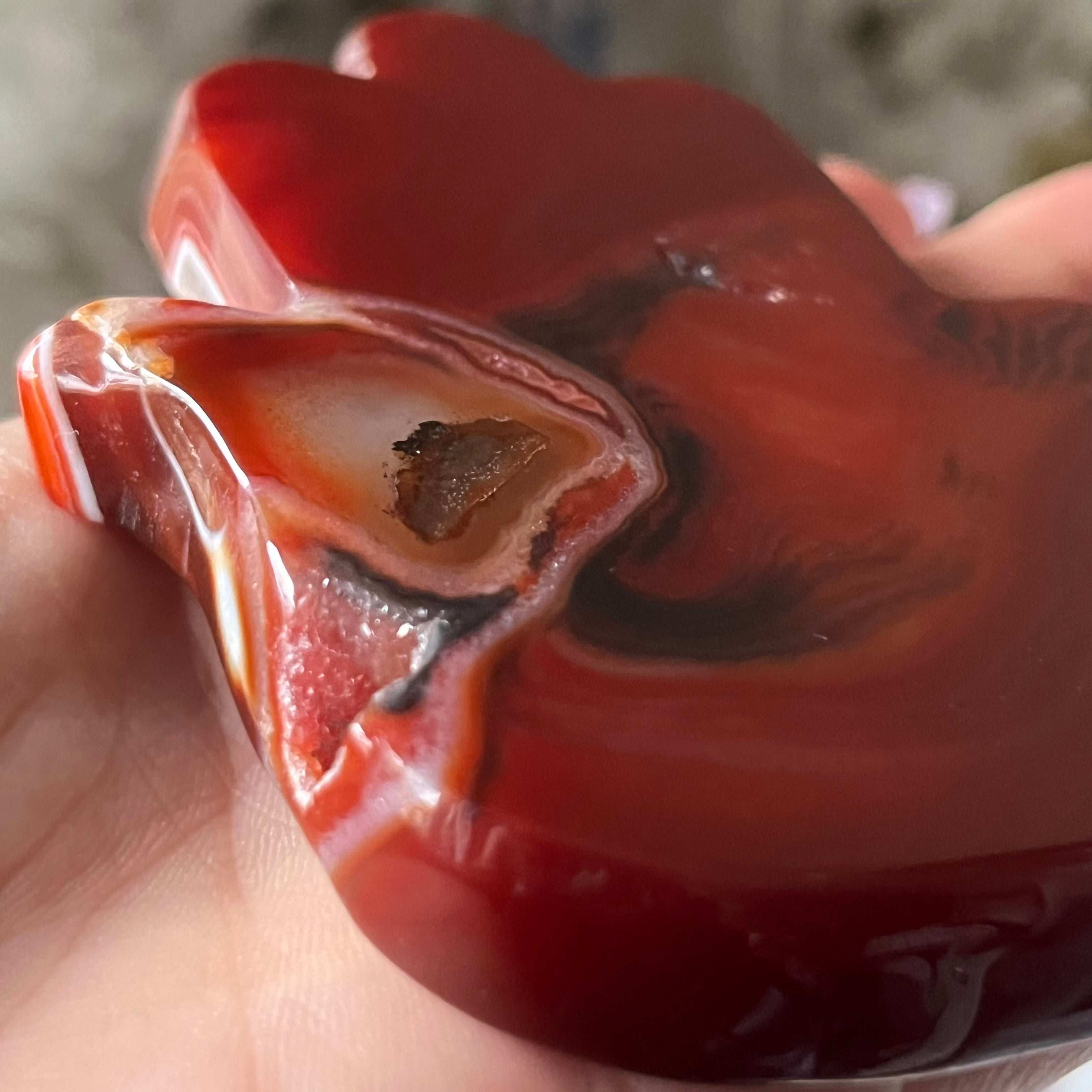 Carnelian Hamsa Hand (Hand of Fatima)- Vitality & Courage Crystals