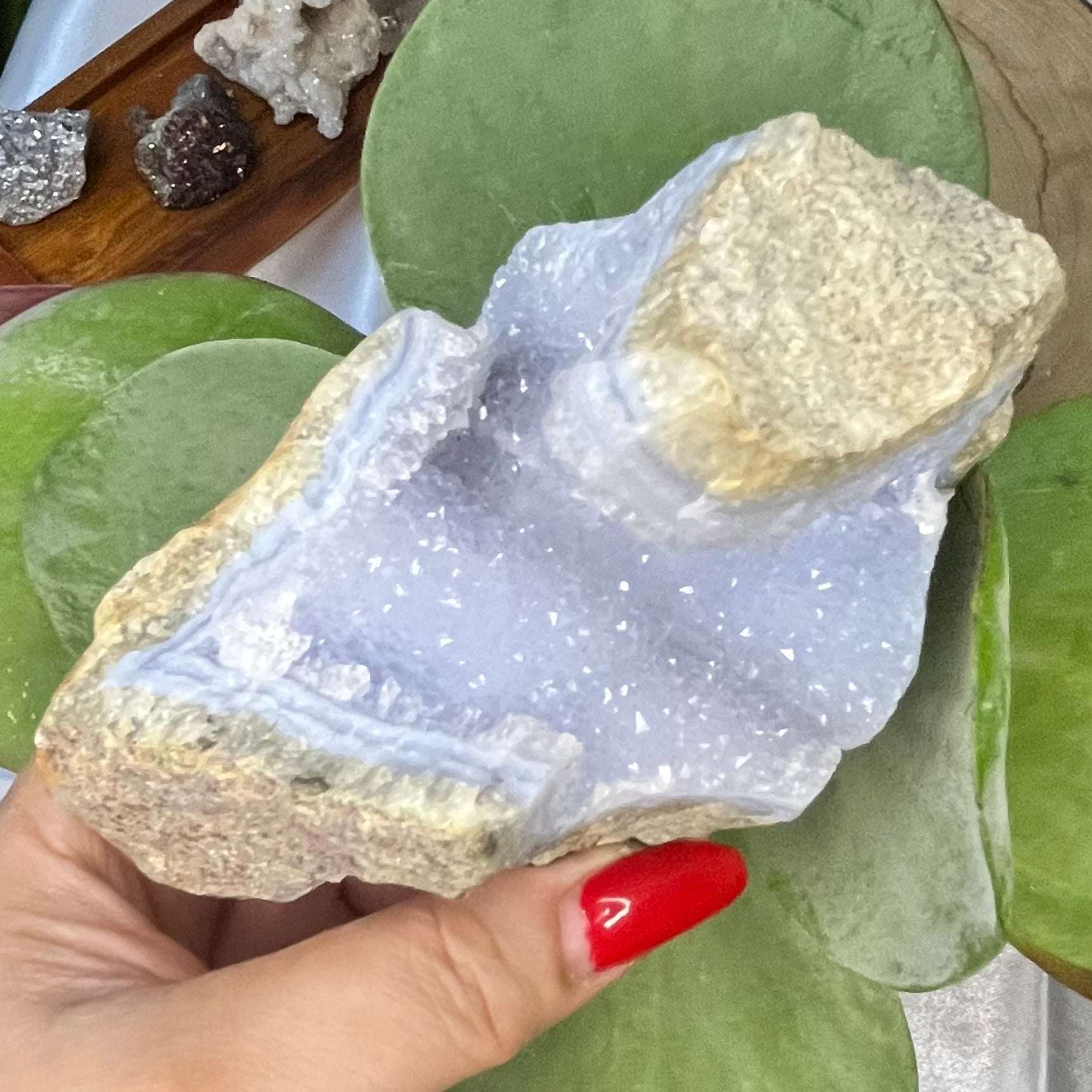 Blue Lace Agate Druse 10cm x 7cm Crystals