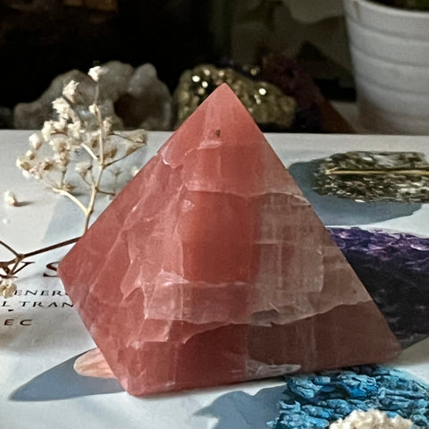 Rose Calcite Pyramid - Compassion & Empathy 2- 5.2cm x 5.9cm Crystals