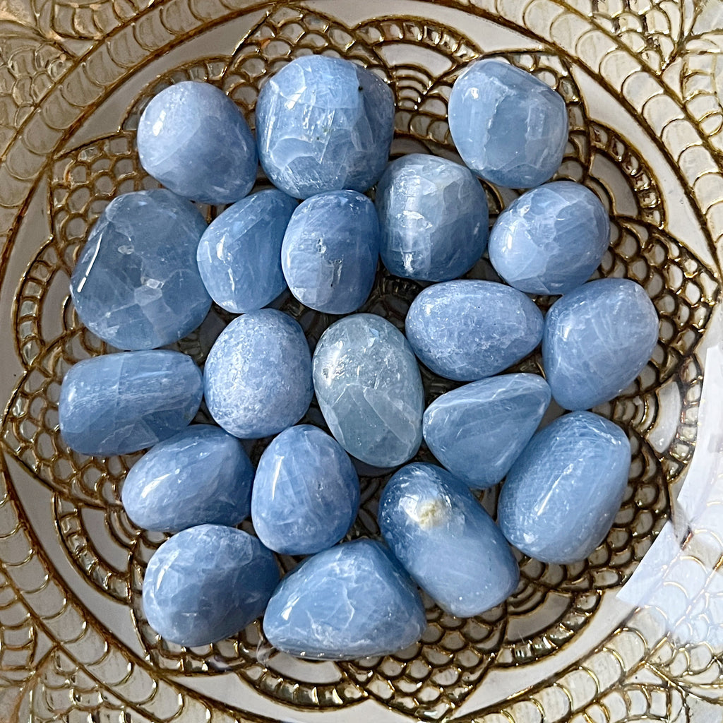 Blue Calcite Tumblestones - Tranquility & Communication