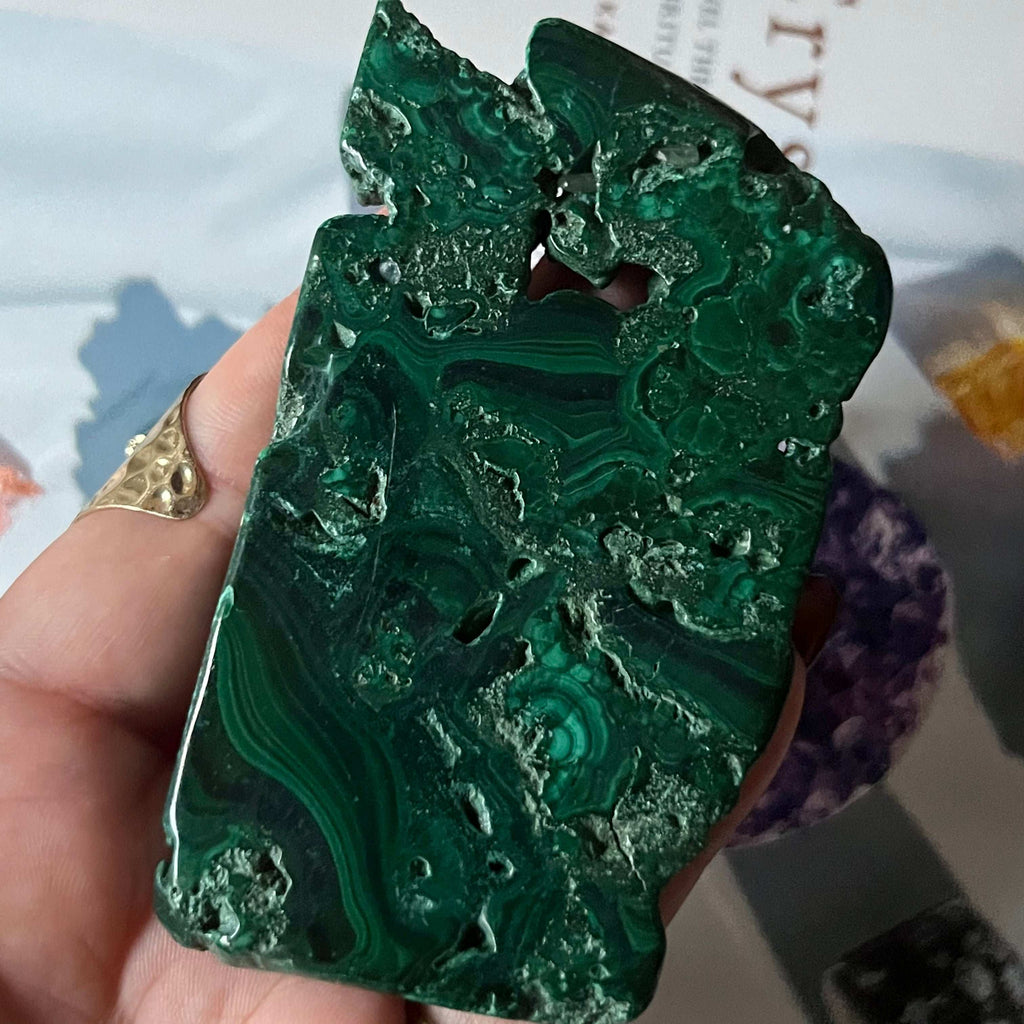 Malachite Slice - Courage & Vitality Crystals