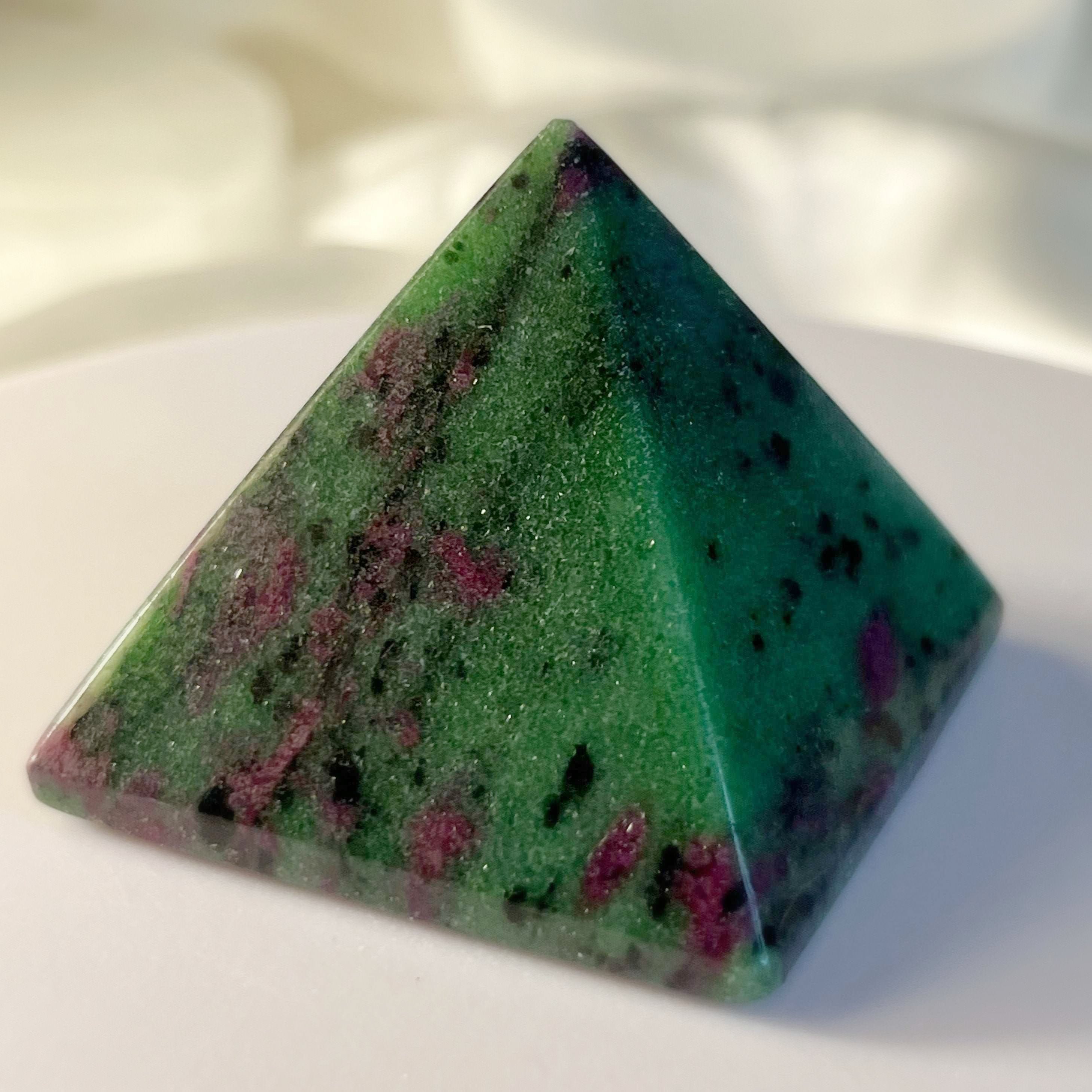Rubycrosite (Ruby in Zoisite) Pyramid - Energising Harmony Crystals