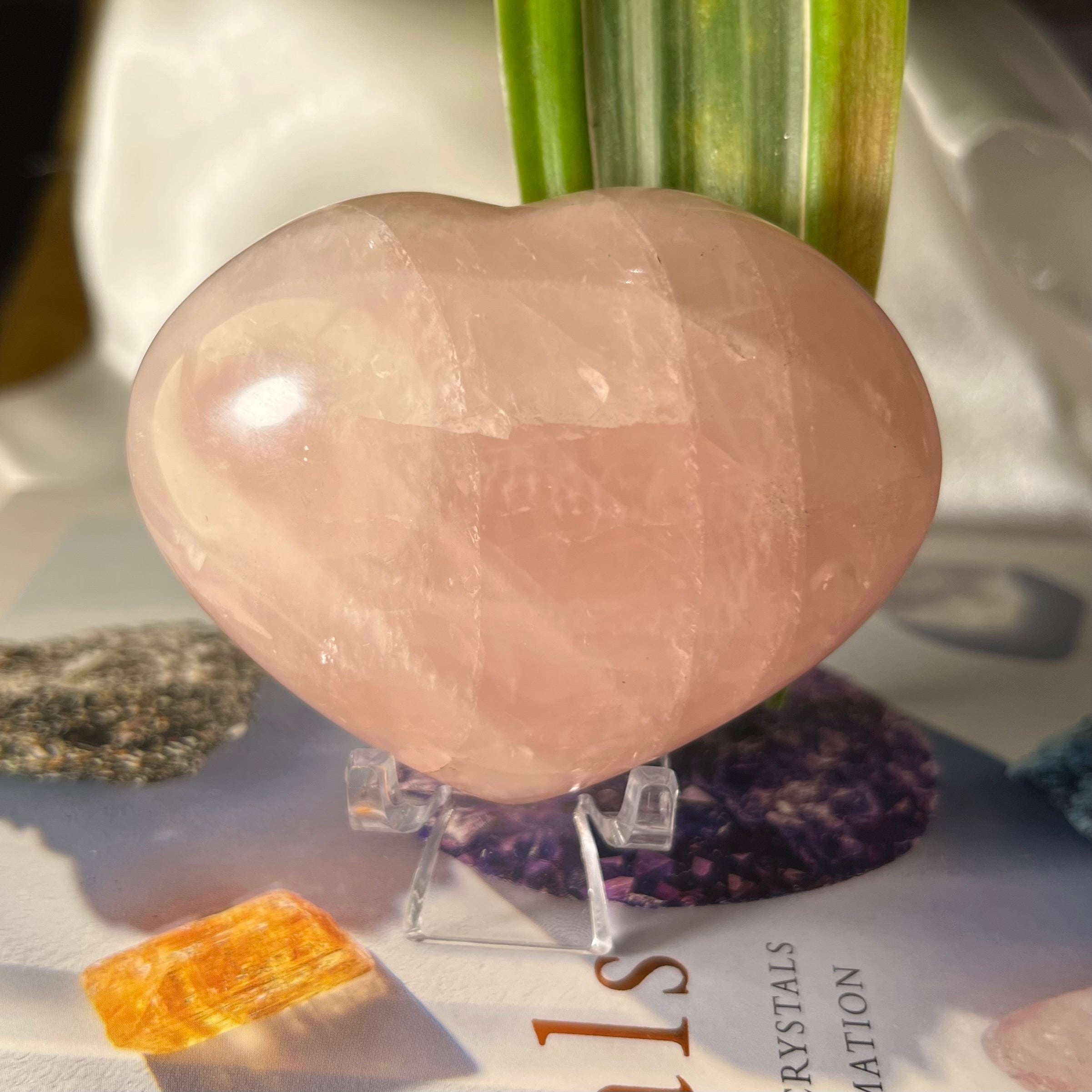Rose Quartz Heart - Unconditional Love 9-7.2cm Crystals