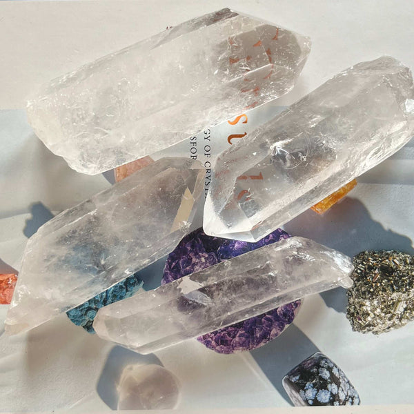 Clear Quartz (Rock Crystal) Rough Points (10cm - 12cm) - Intuition & Wisdom
