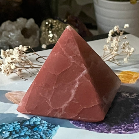 Rose Calcite Pyramid - Compassion & Empathy 1- 5.2cm x 5.7cm Crystals