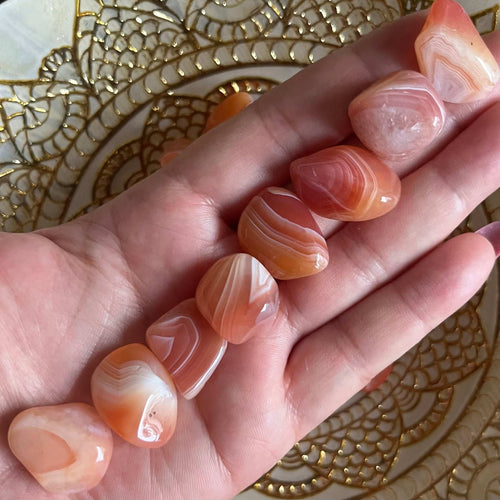 Banded Carnelian Tumblestones - Vitality & Courage Small Crystals