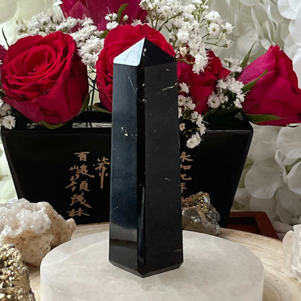 Black Tourmaline Obelisk - Energetic Protection Crystals