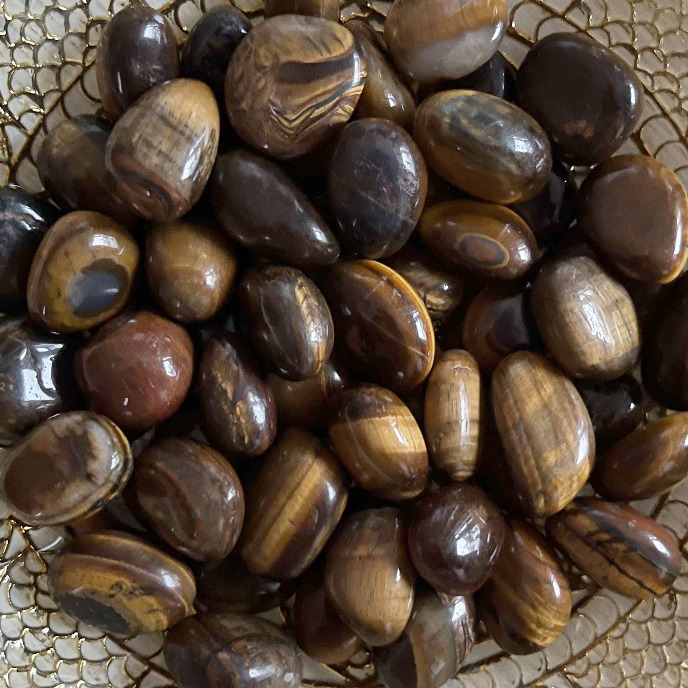 Tiger's Eye Gold Tumblestones (South Africa) - Courage & Protection Crystals