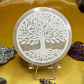 Selenite Tree of Life Charging Plate - Cleansing & Purification 1- 8.2cm 8.2cm x 1.3cm Crystals
