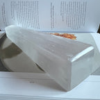 Selenite (Satin Spar) Obelisk base