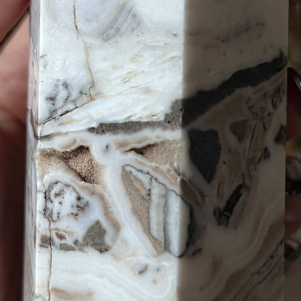Dendritic Yellow Calcite Tower Point - Accomplishments & Purpose Crystals