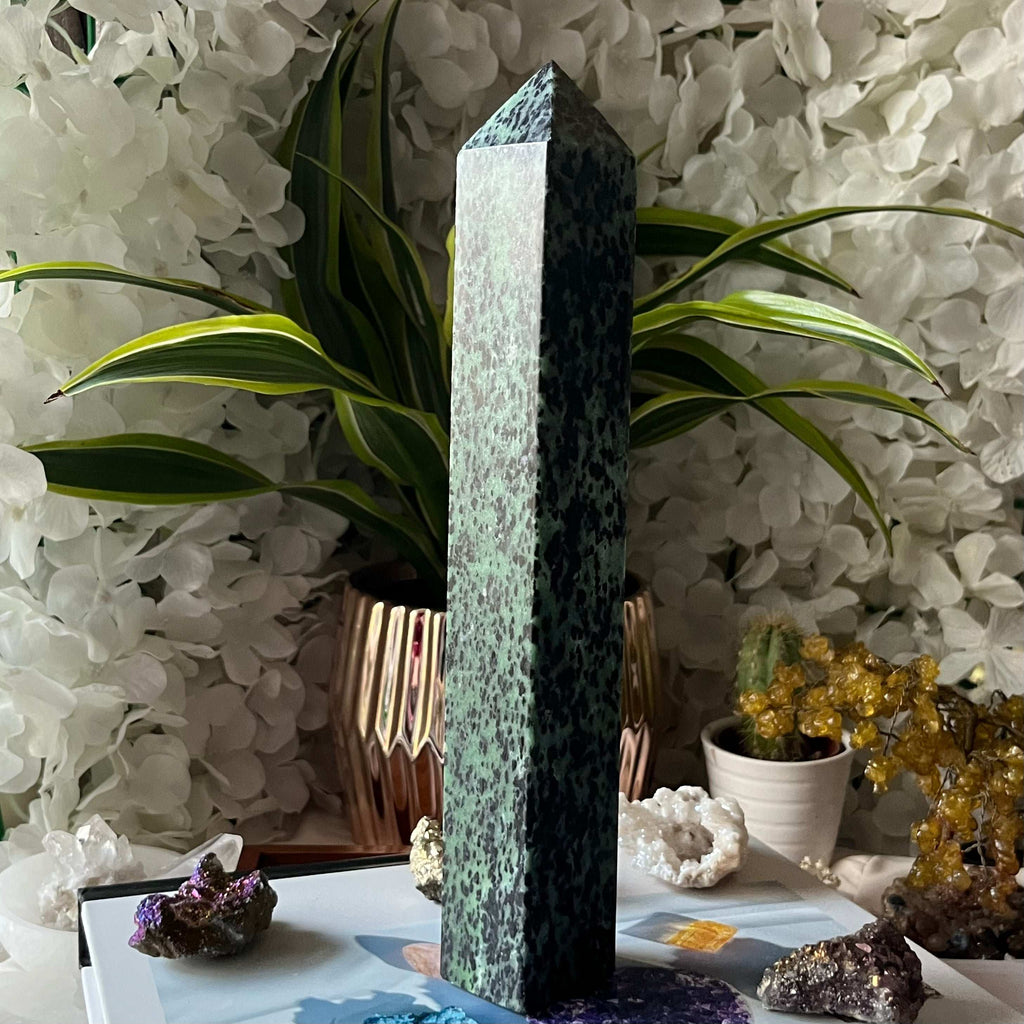Rubycrosite (Ruby in Zoisite) Tower Point - Energising Harmony Crystals