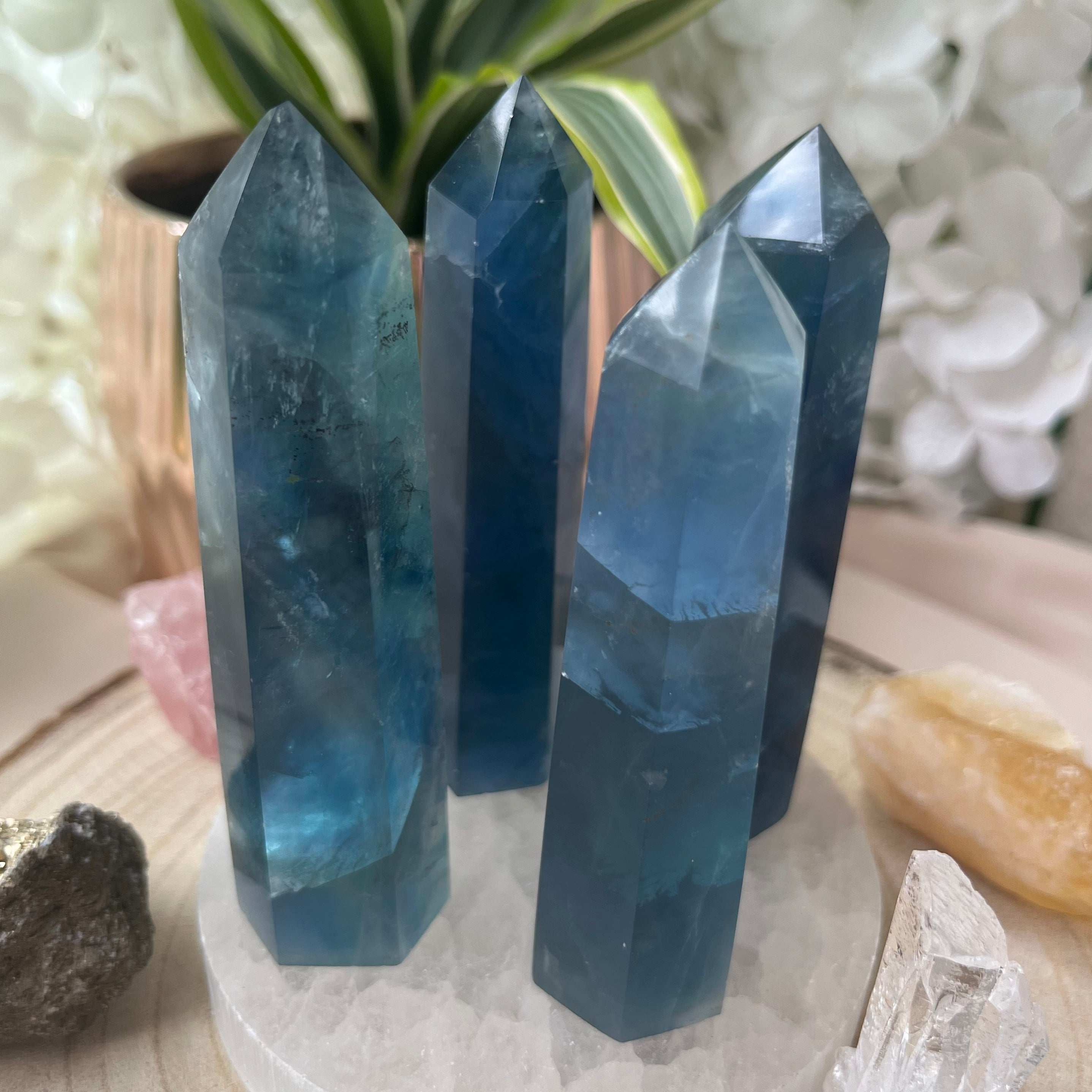 Blue Fluorite Point Crystals