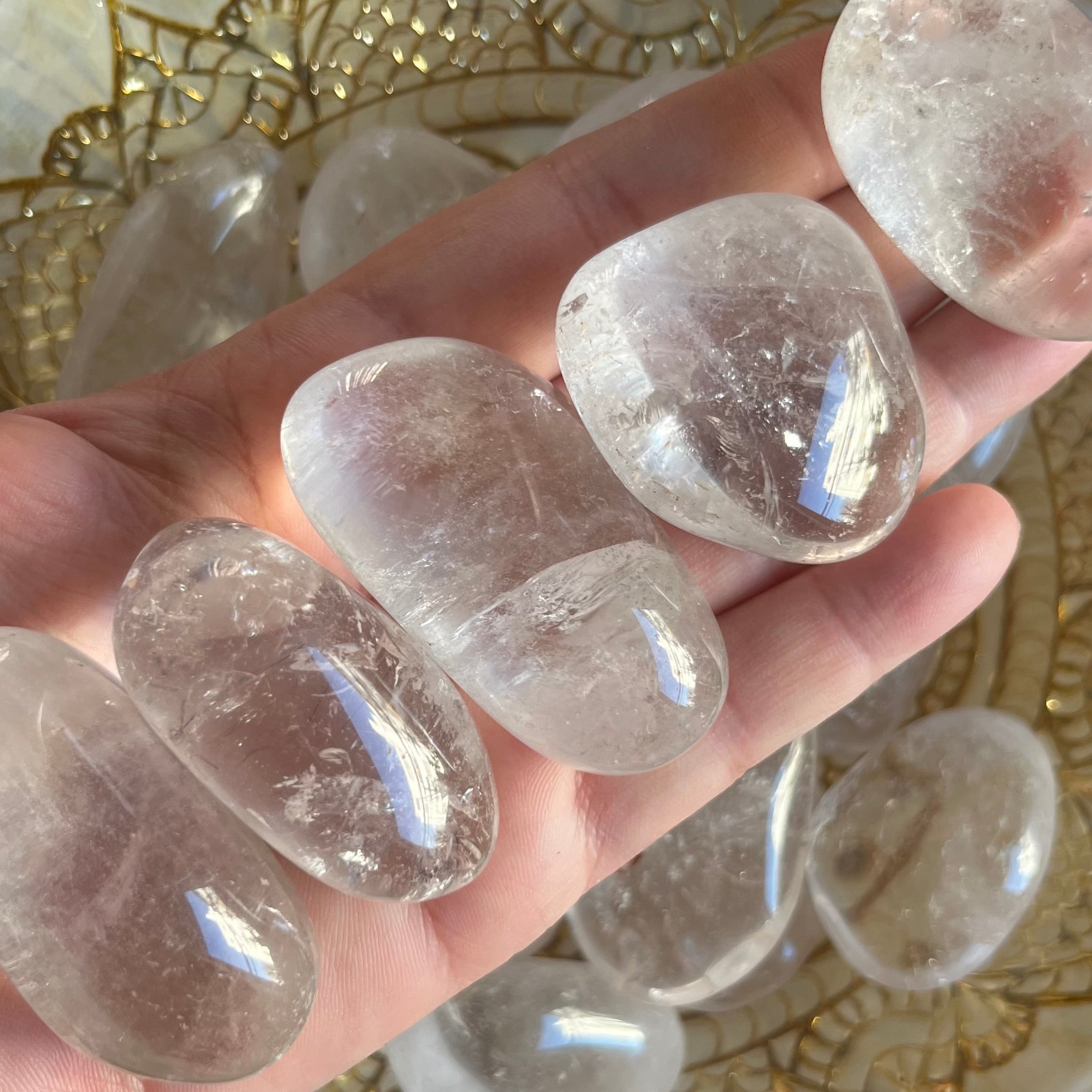 Clear Quartz (Rock Crystal) Tumblestones - Intuition & Wisdom Extra Large Crystals