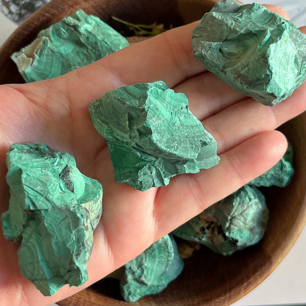 Rough Malachite Chunk - Balance & Vitality 71g - 80g Crystals