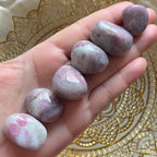 Pink Tourmaline in Quartz (Rubellite) Tumblestone - Emotional Healing & Self-Esteem