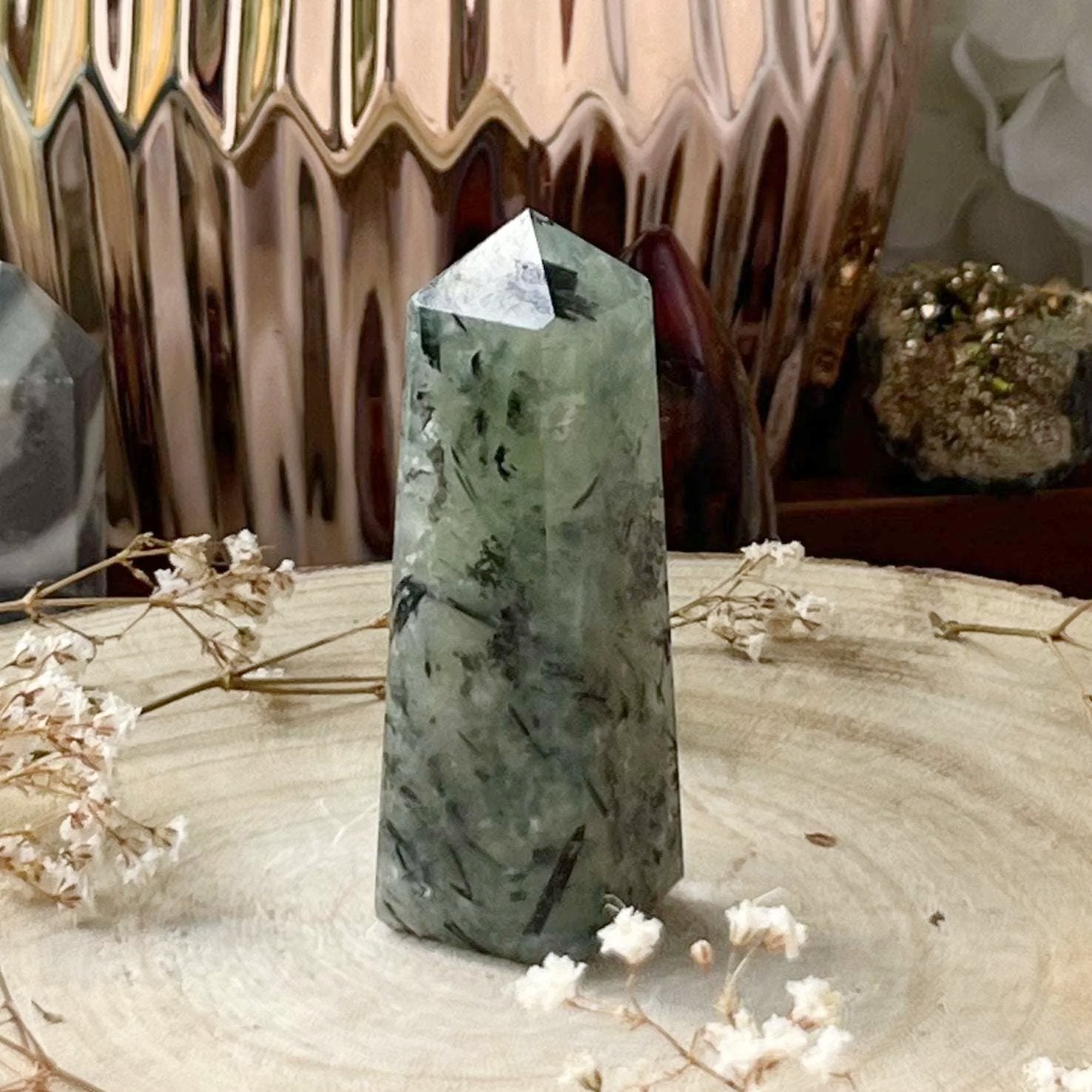 Prehnite Obelisk 1- 6.7cm Crystals