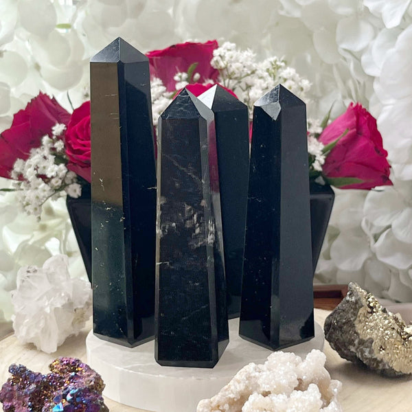 Black Tourmaline Obelisk - Energetic Protection Crystals