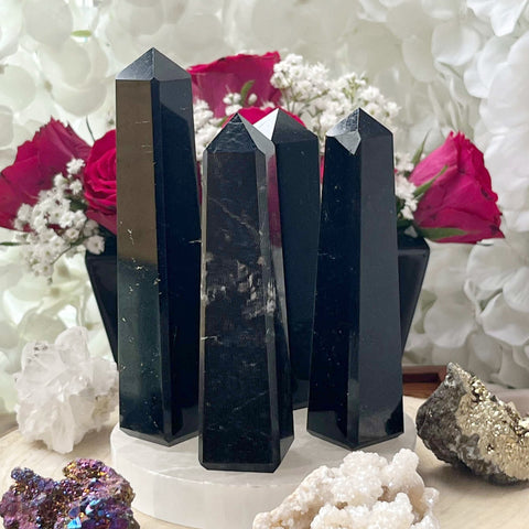 Black Tourmaline Obelisk - Energetic Protection Crystals