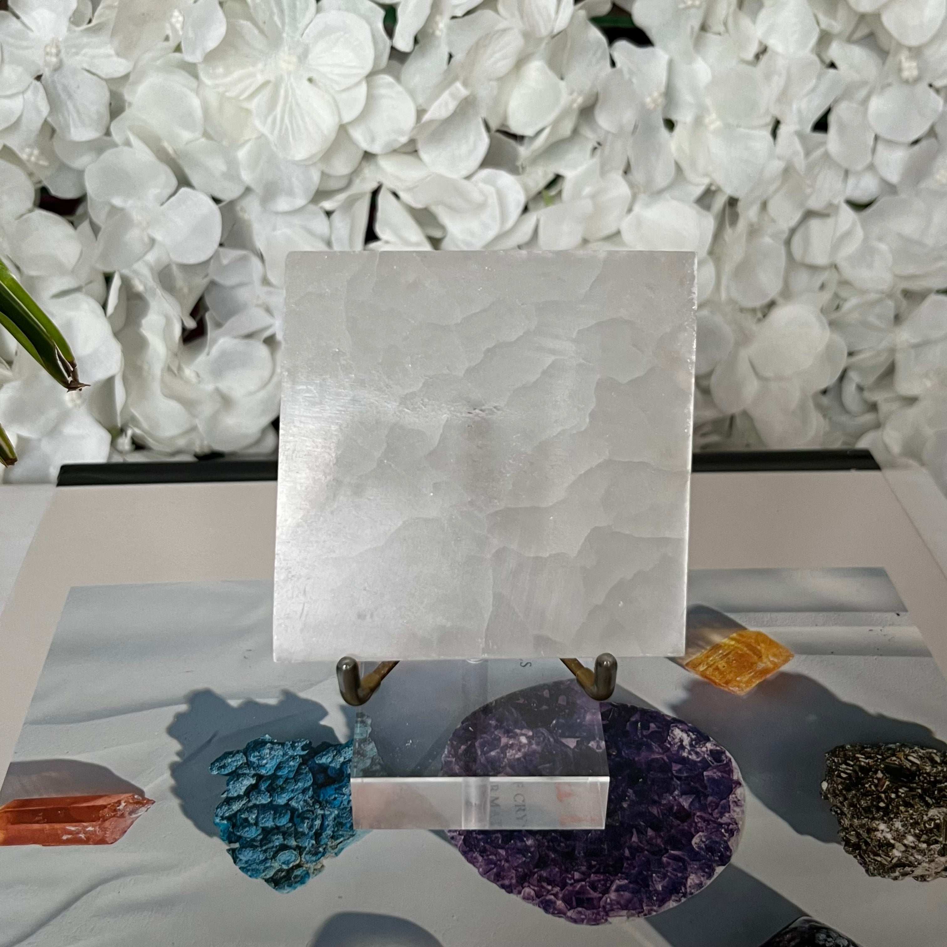 Selenite Square Charging Plate - Cleansing & Purification Polished - 7cm x 1.4cm Crystals