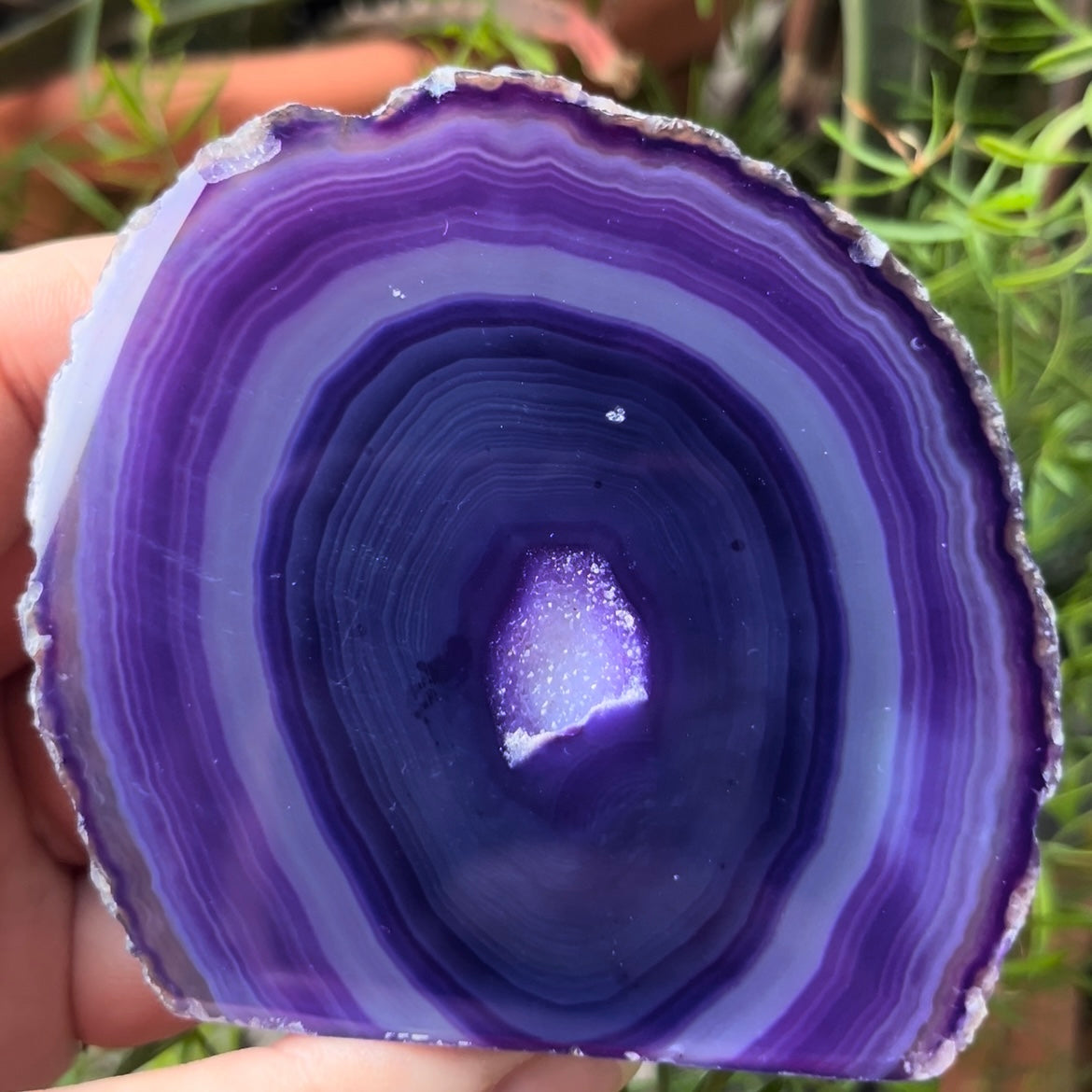 Purple Agate Cut Base Geode - Stability & Courage