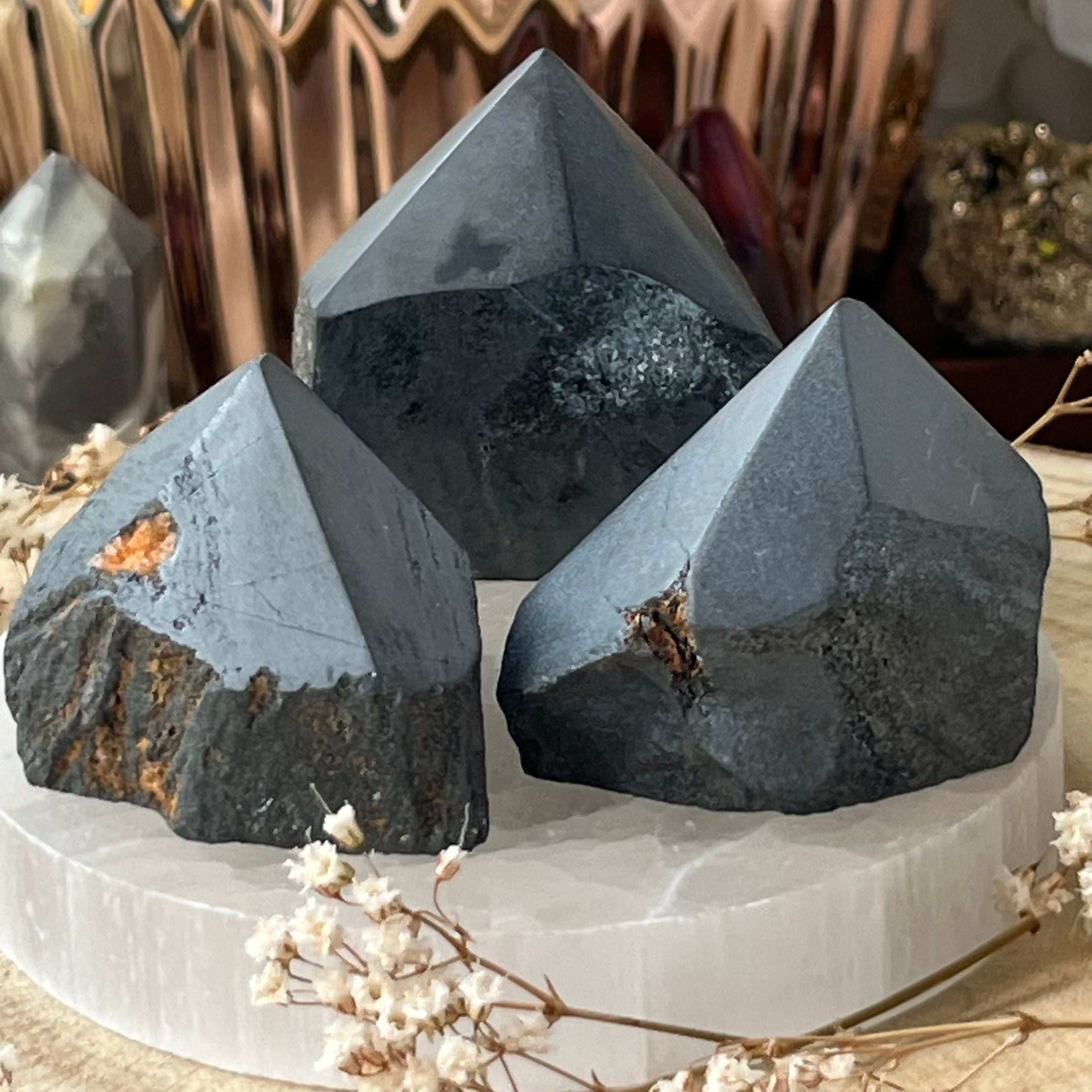 Hematite Cut Base Generator Point - Protection & Connection Crystals