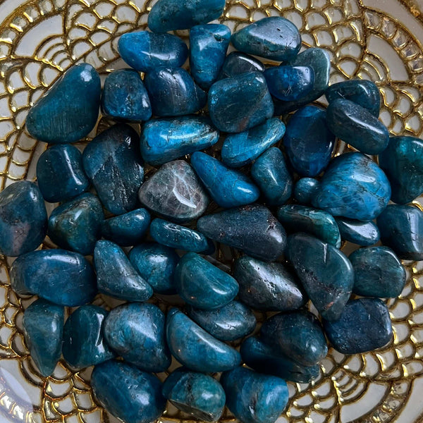 Blue Apatite Tumblestones - Intuition & Enlightenment Crystals